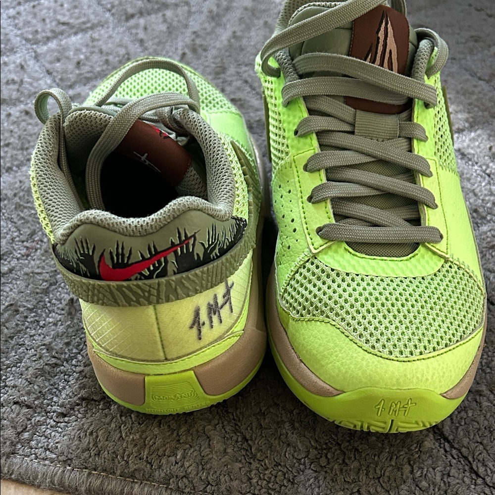 JA Morant Nike Kids Neon Green Boys  Sneakers